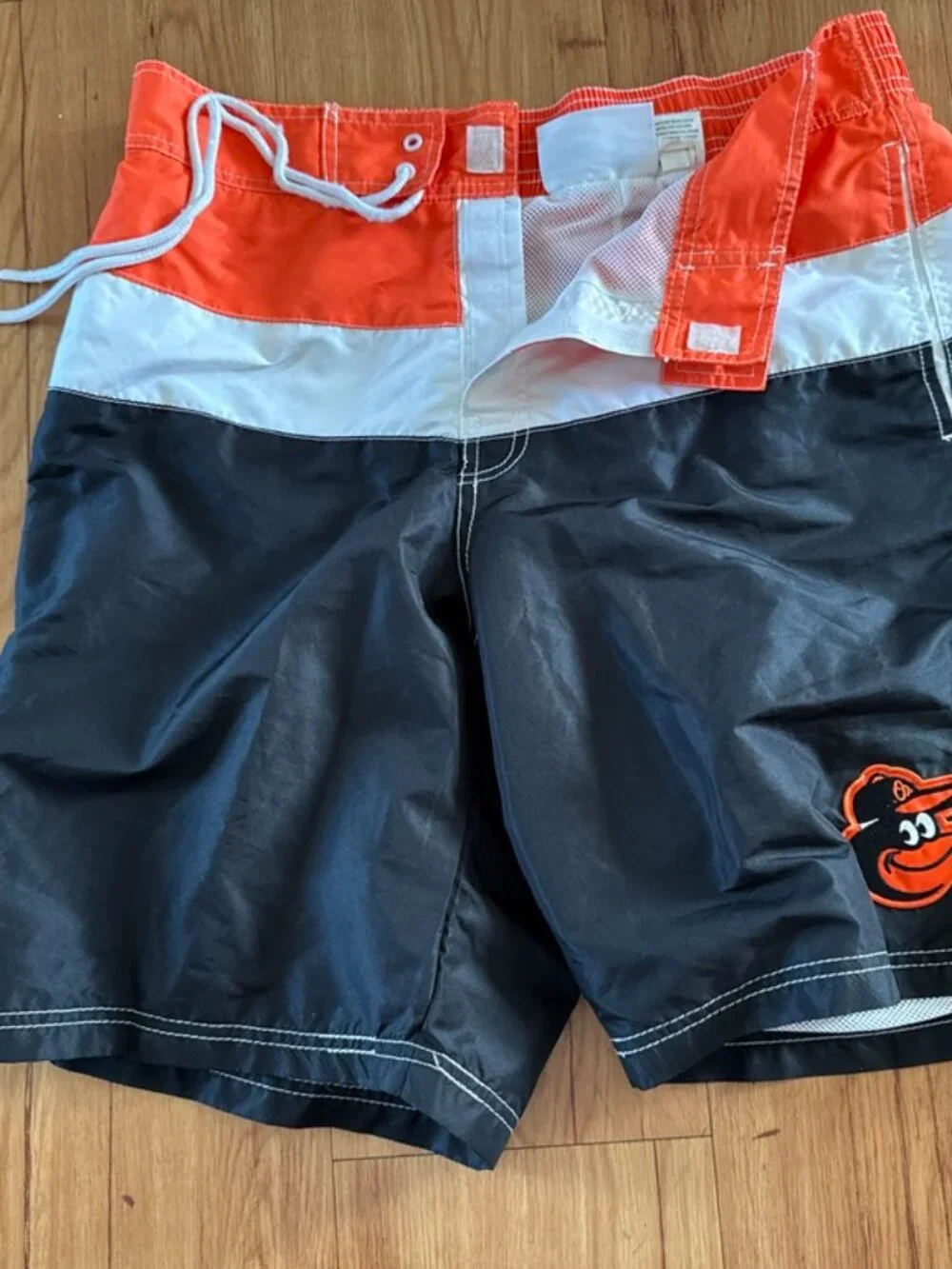 Baltimore Orioles MLB Swim Trunks Board Shorts Mens Lg Genuine Merchandise EUC.